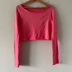 Hollister Crop Top Womens XS Long Sleeve Workout Gym Y2K 2000s Pink Loungewear